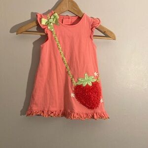 Good Lad Coral Dress with Strawberry Accent